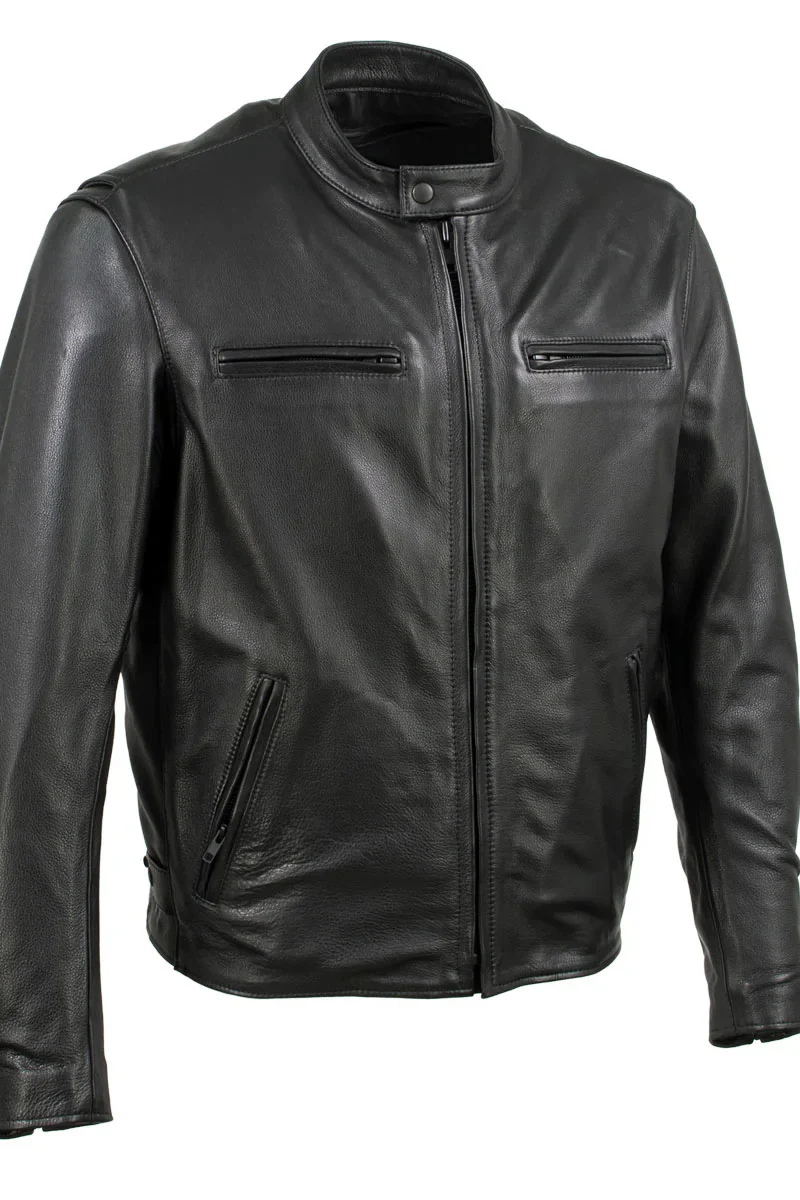 Milwaukee Men’s Black Leather Biker Jacket