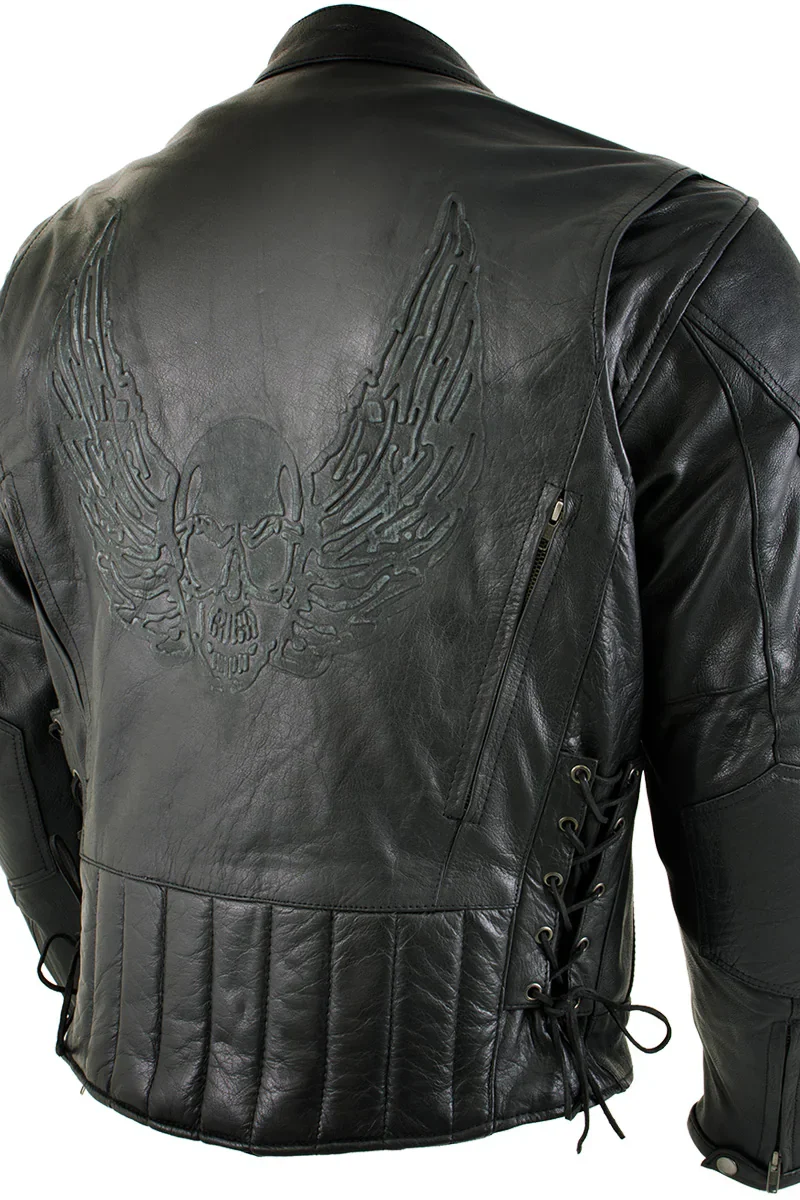 Xelement Men’s Skull Leather Armor Jacket